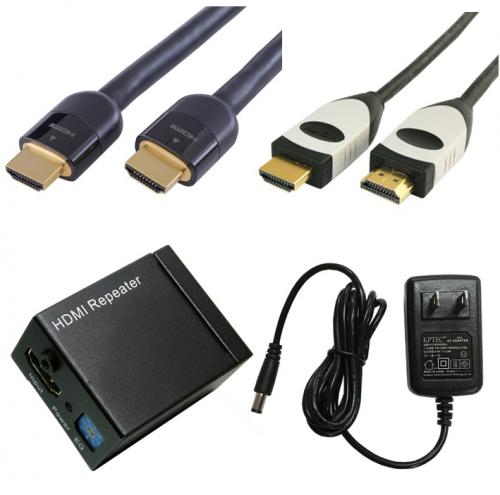 【セット特別価格】 HDMI延長セット (HDMI長尺ケーブル + HDMIケーブル1m + 延長器 + アダプタ) 10m,15m